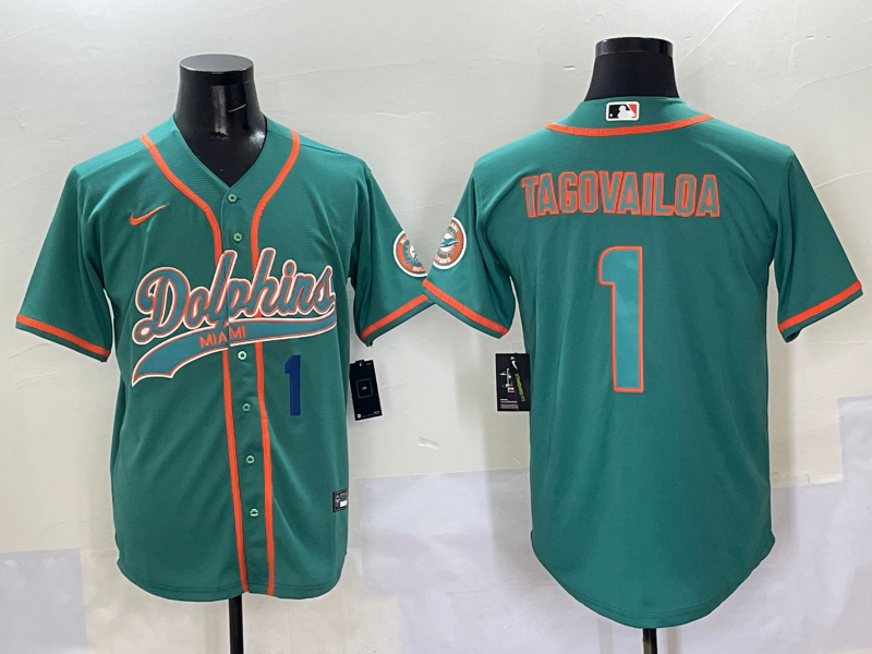 Men 2025 NFL Nike Miami Dolphins #1 Tagovailoa green jerseys style 4